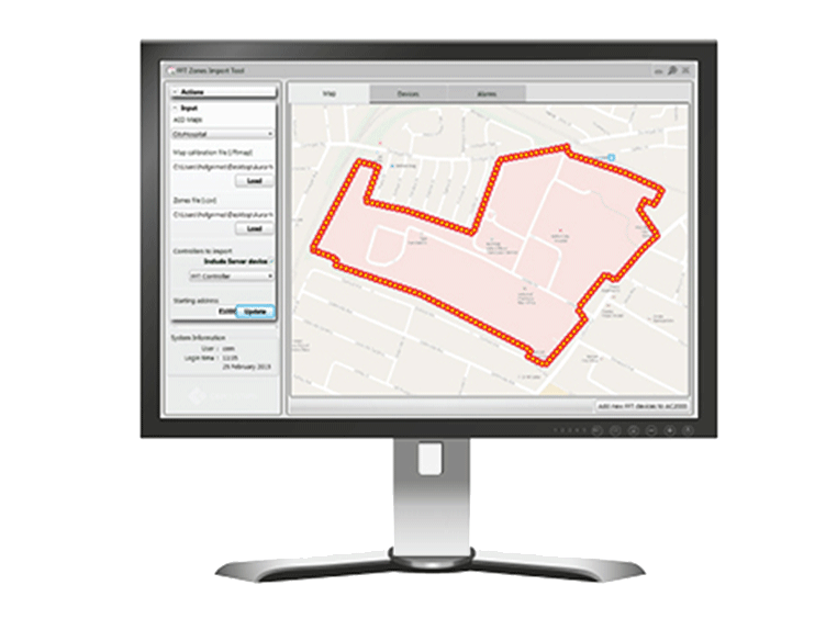 A PC monitor showing Perimeter detection information