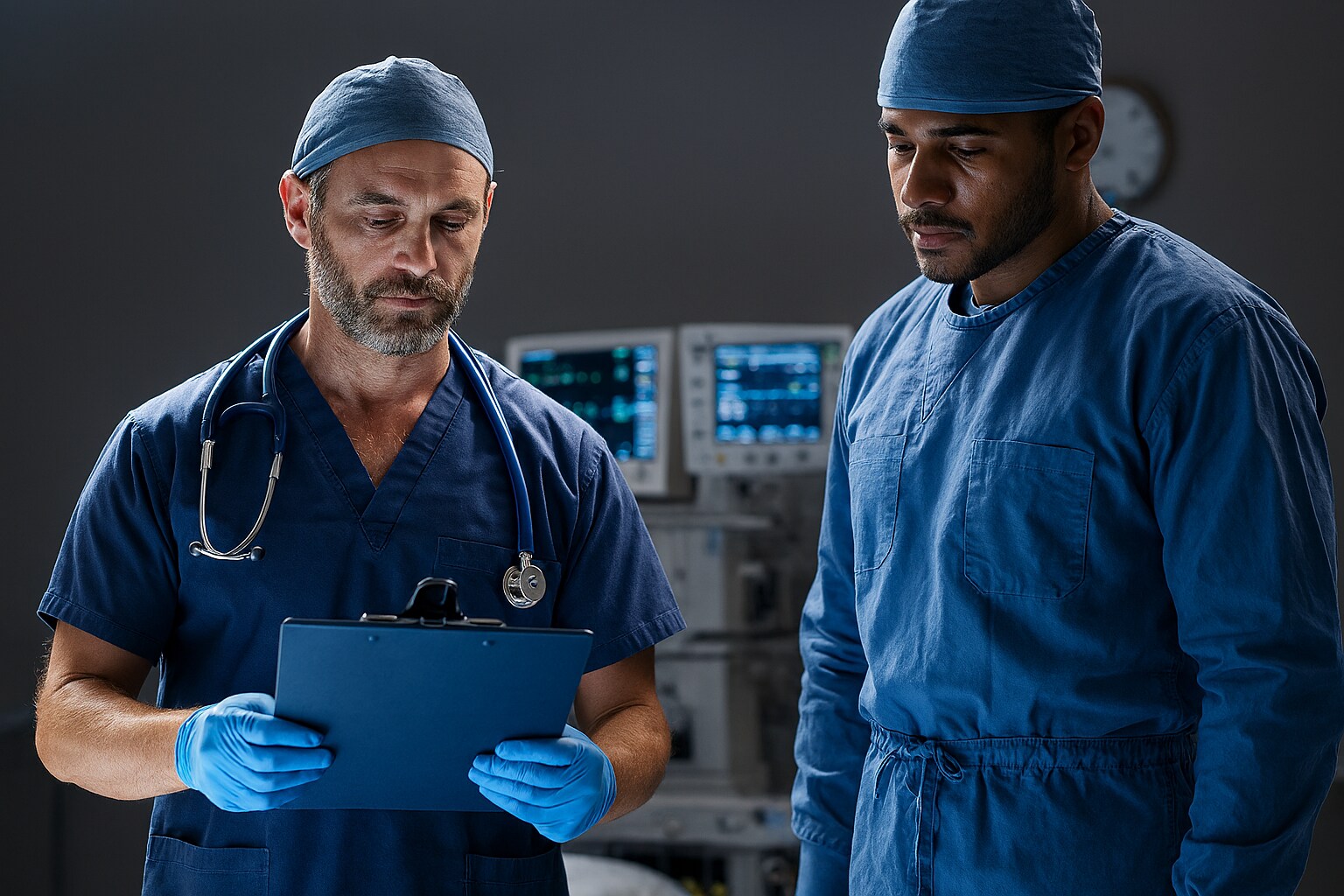 Doctors discussing soemething in room