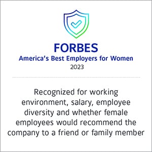FORBE's America's Best Employers for Women 2023 recognition logo