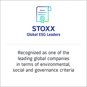 STOXX Global ESG Leaders recognition logo