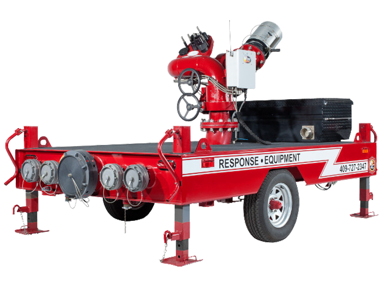 Large mobile response equipment for fire suppression