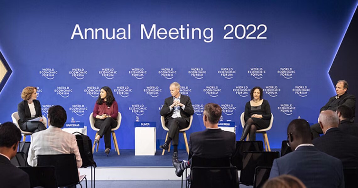 Panellists at the World Economic Forum’s (WEF) annual meeting in Davos, Switzerland
